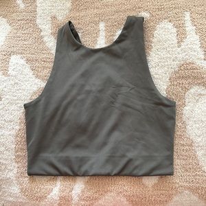 Girlfriend Collective Dylan Tank Sports Bra In Army Green
